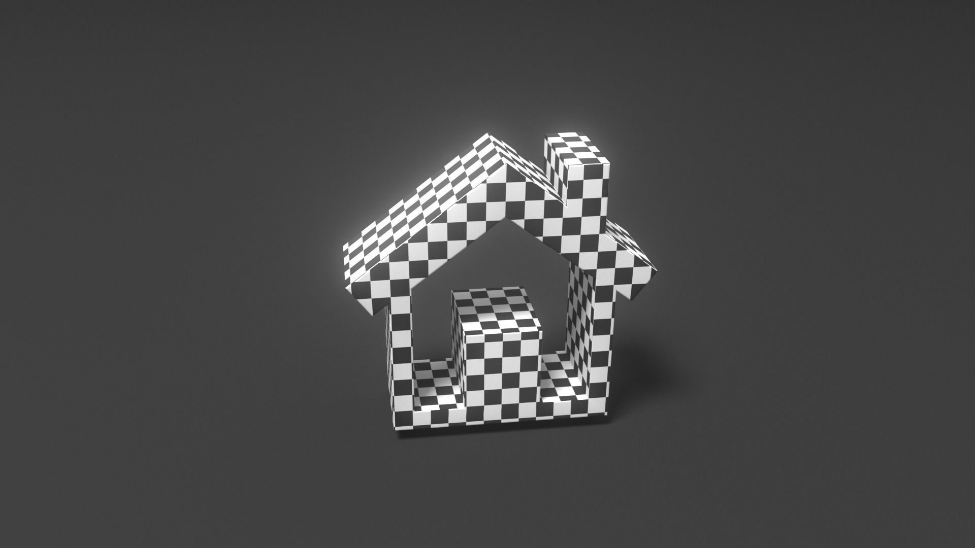 Home Button Low-poly 3D model_2