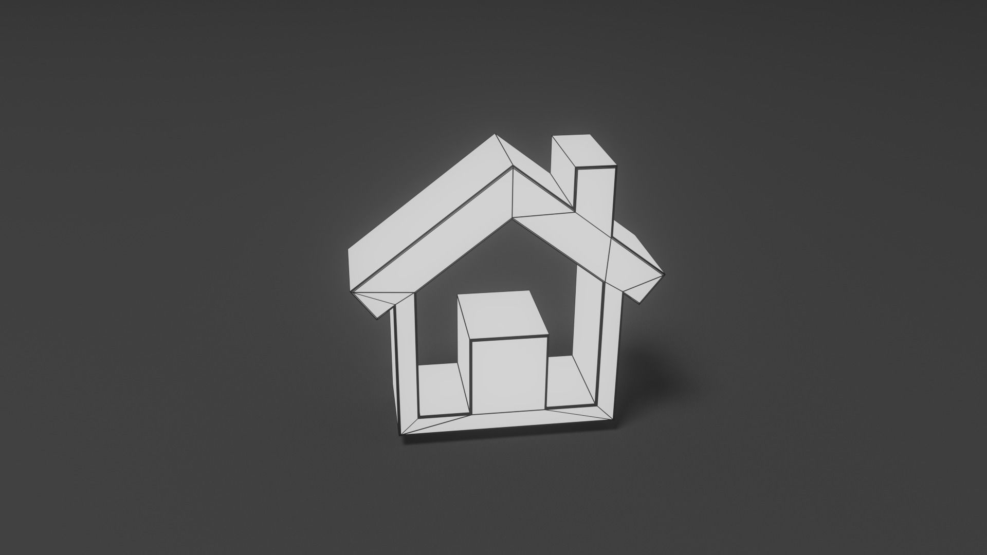 Home Button Low-poly 3D model_1