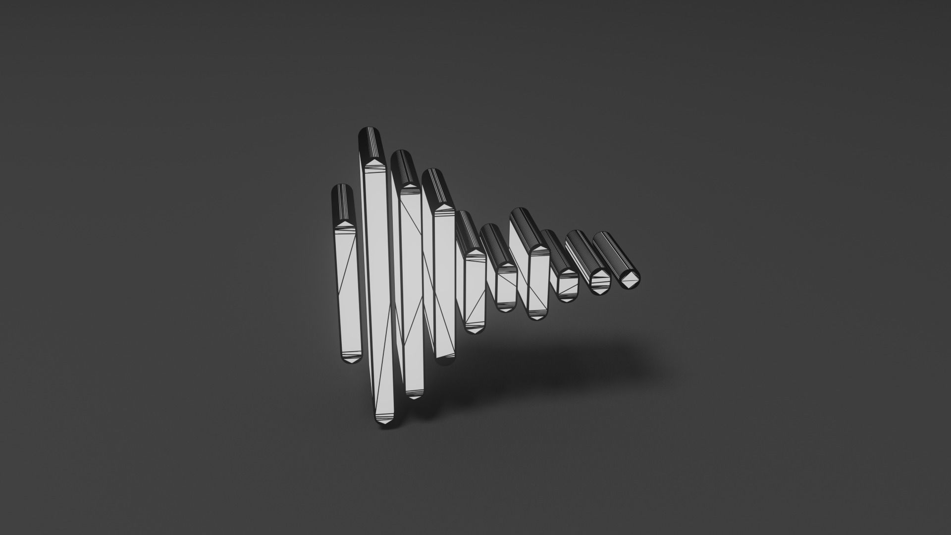 Waveform sound wave Low-poly 3D model_1