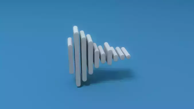 Waveform sound wave Low-poly 3D model