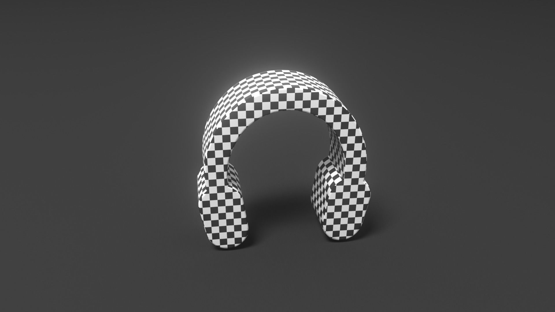 Headphones Button Low-poly 3D model_2