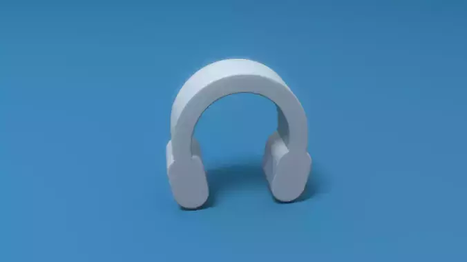 Headphones Button Low-poly 3D model