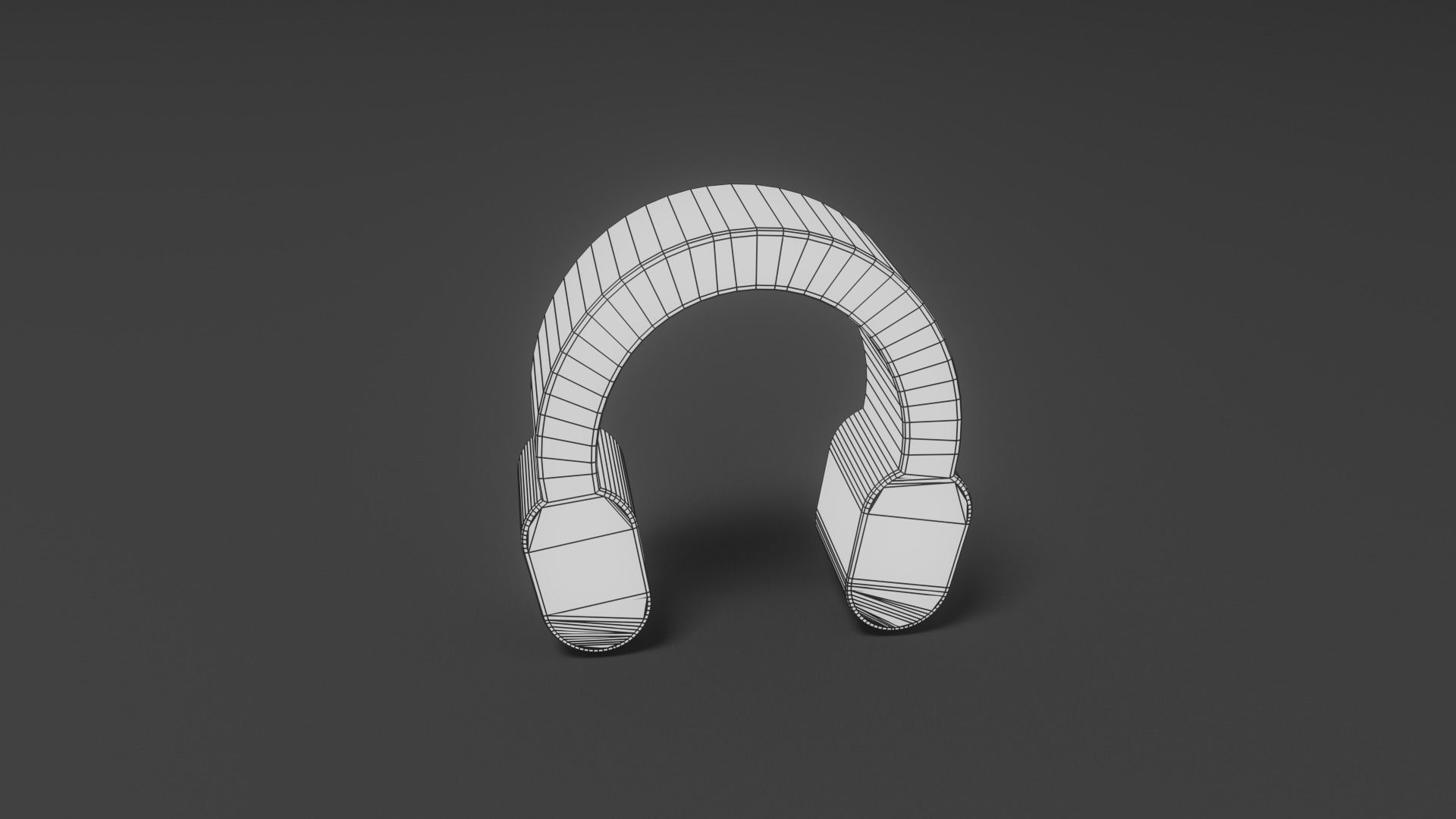Headphones Button Low-poly 3D model_1