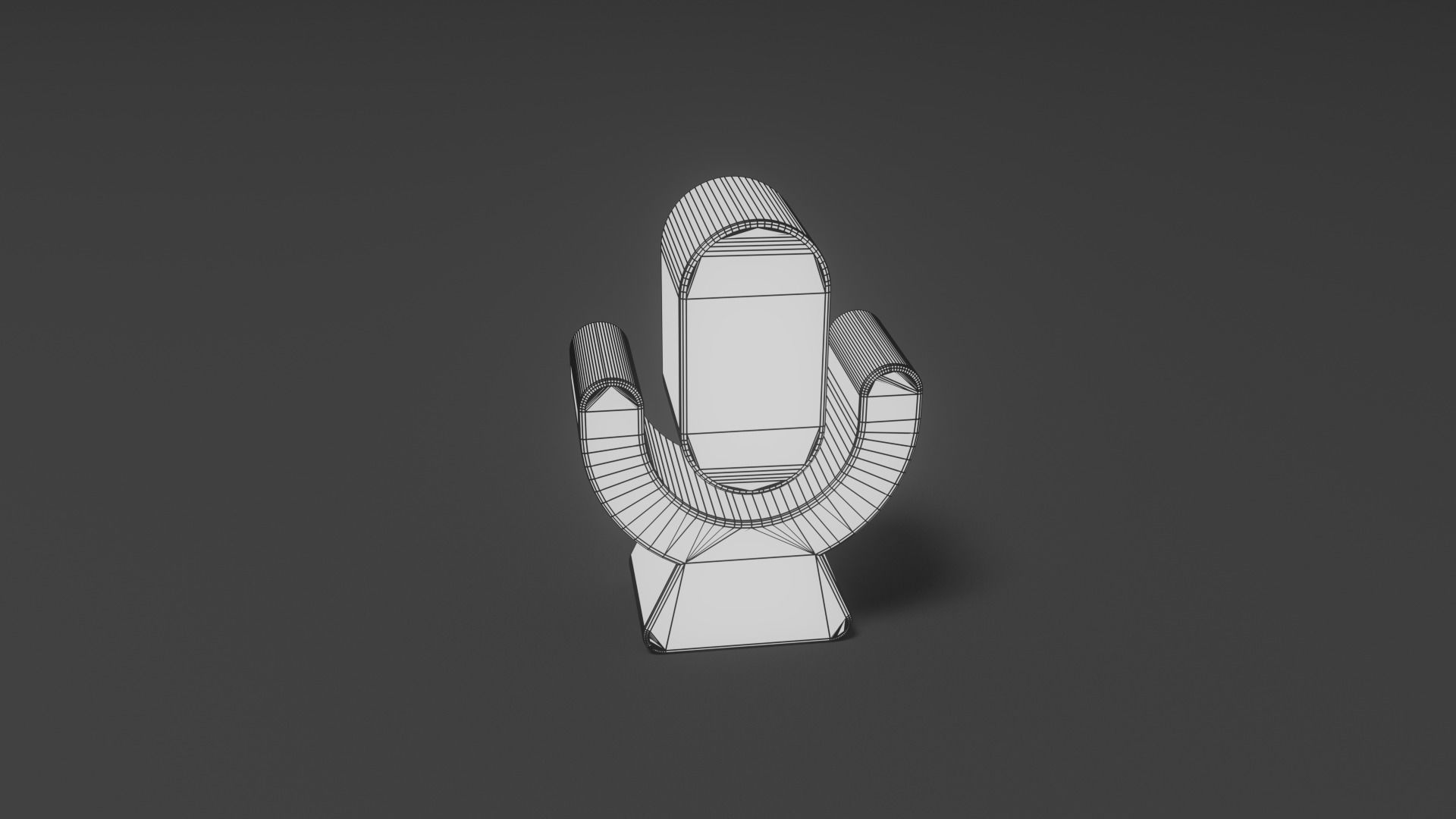 Microphone Button Low-poly 3D model_1