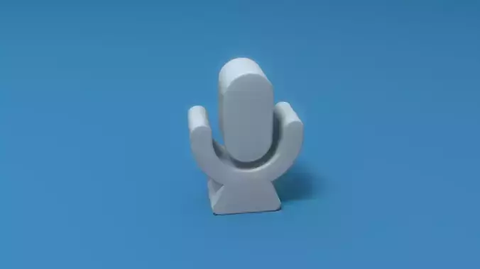 Microphone Button Low-poly 3D model