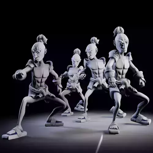 Samurai 4 poses - 3D Print Models