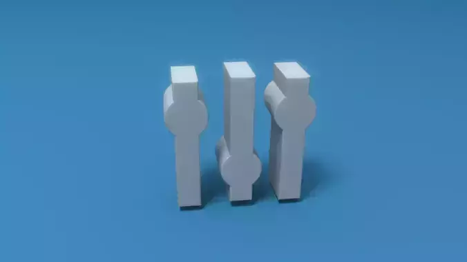 Levels set of three blocks Low-poly 3D model