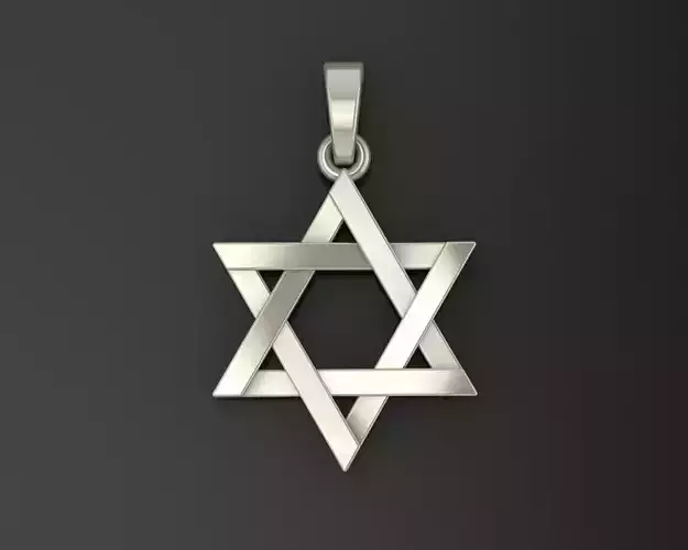 Star of David pendant necklace 3D print model