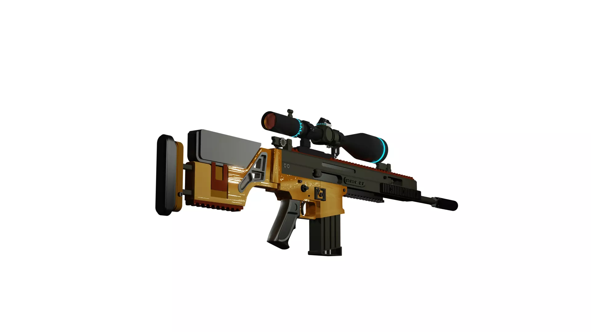 multi caliber Low-poly 3D model_0