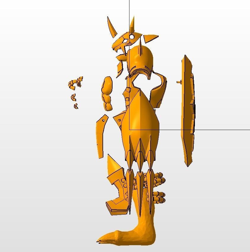 Wargreymon armor 3D print model_16