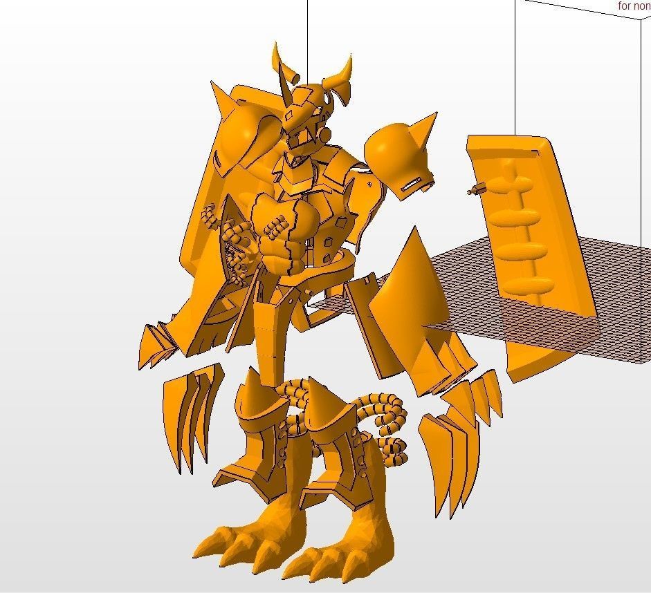 Wargreymon armor 3D print model_15