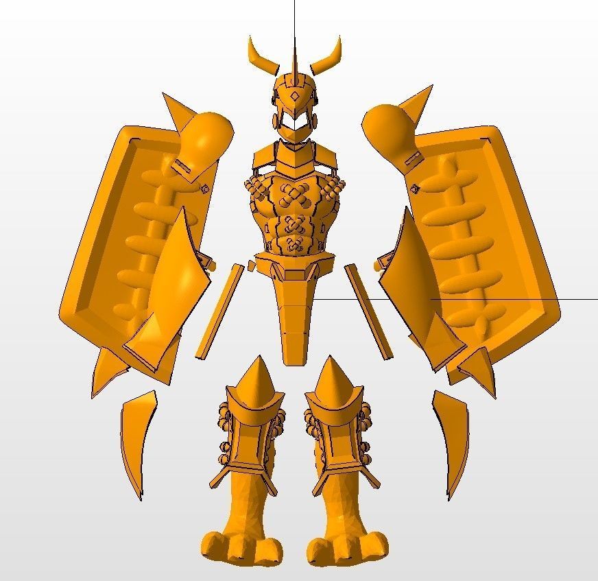 Wargreymon armor 3D print model_14