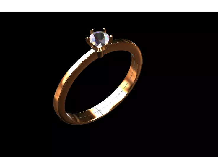 ring 6 gold with diamond 3D model_0