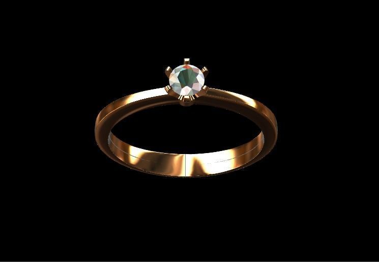 ring 6 gold with diamond 3D model_1