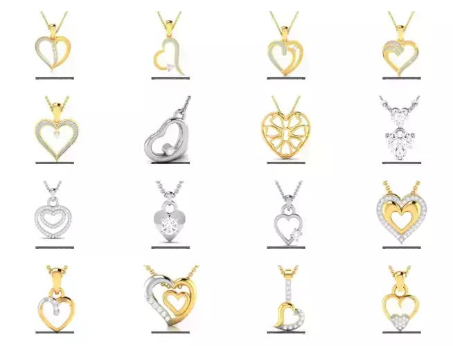35 Women heart pendant 3dm render detail 3D Model Collection