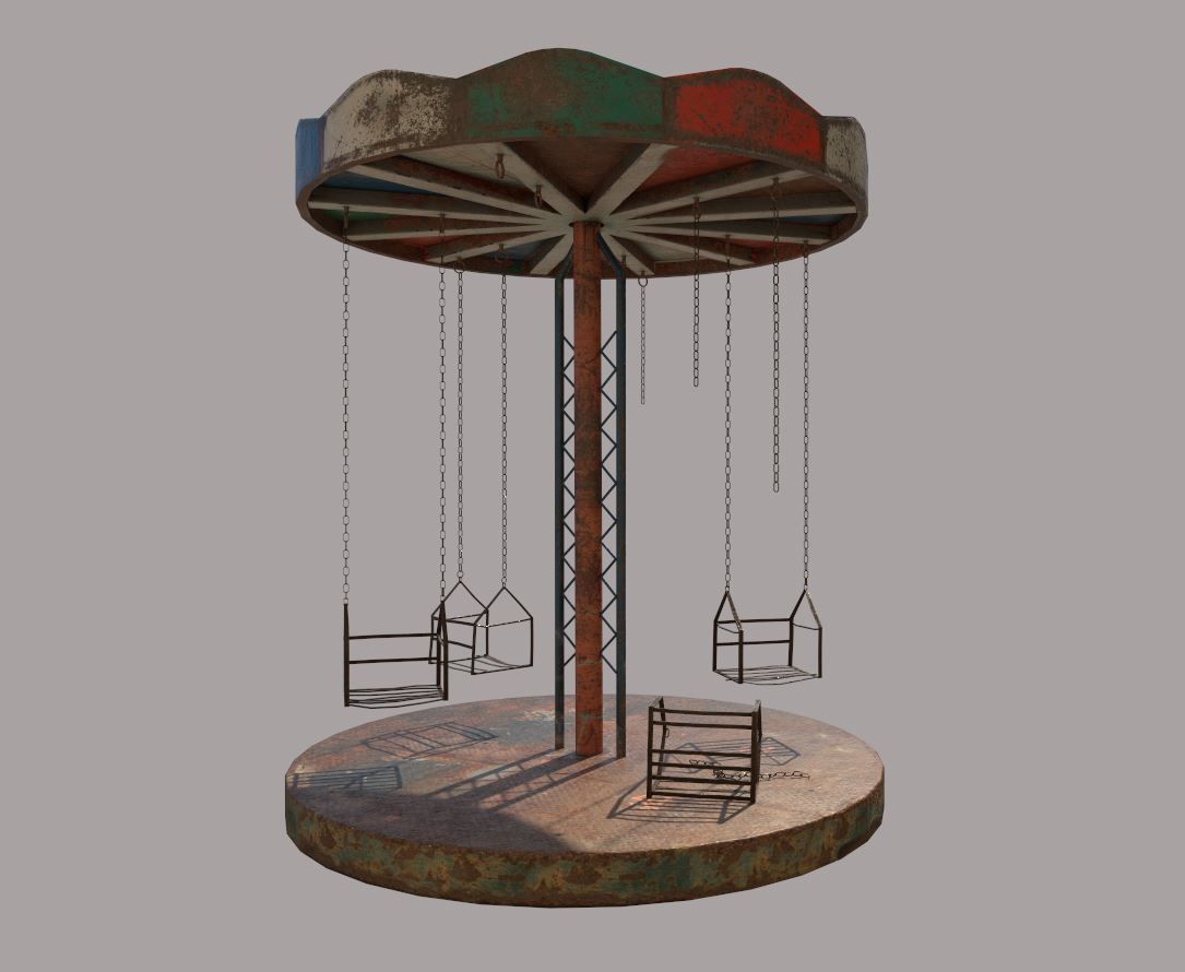 Old Carousel 3D model_3