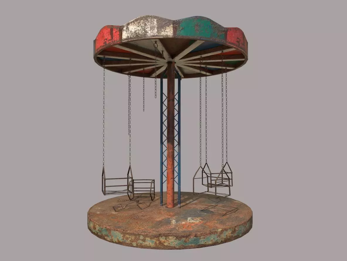 Old Carousel 3D model_0