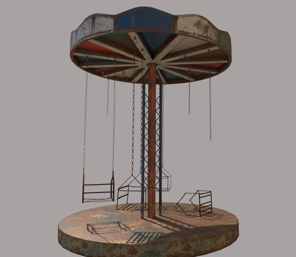 Old Carousel 3D model_5