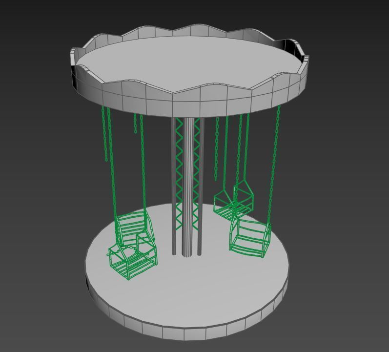 Old Carousel 3D model_9