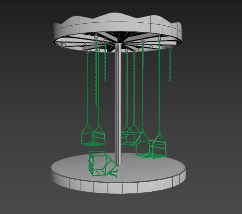 Old Carousel 3D model_7