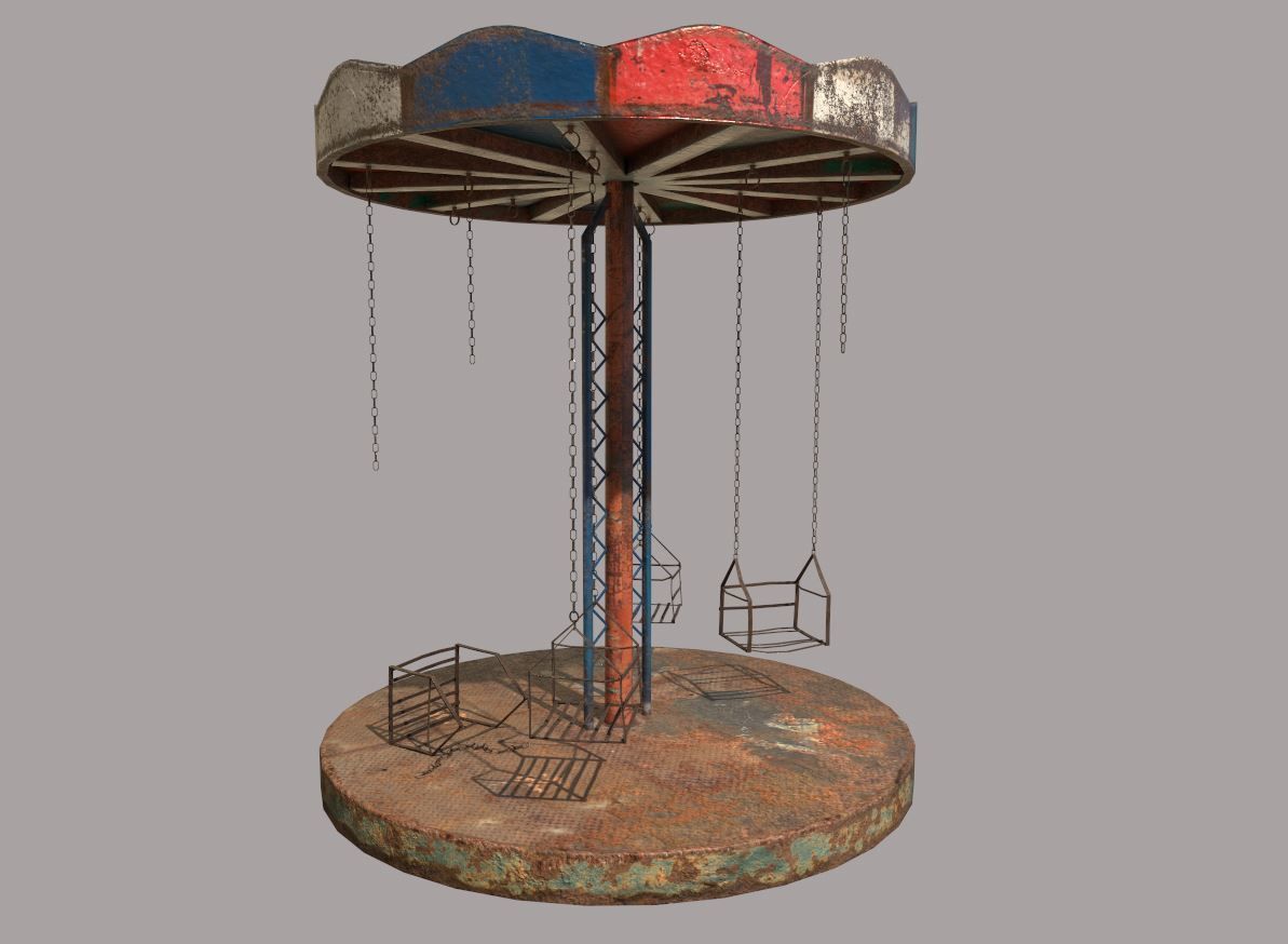 Old Carousel 3D model_1