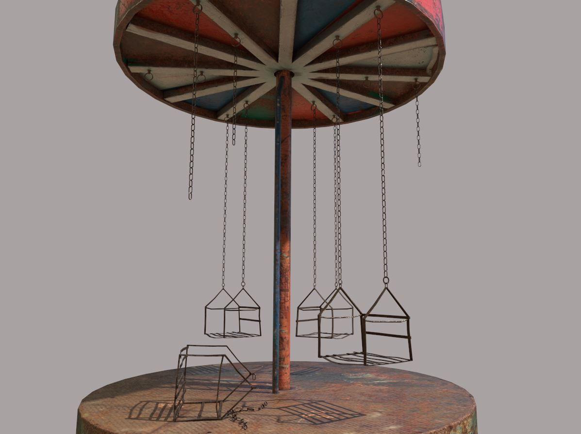Old Carousel 3D model_2