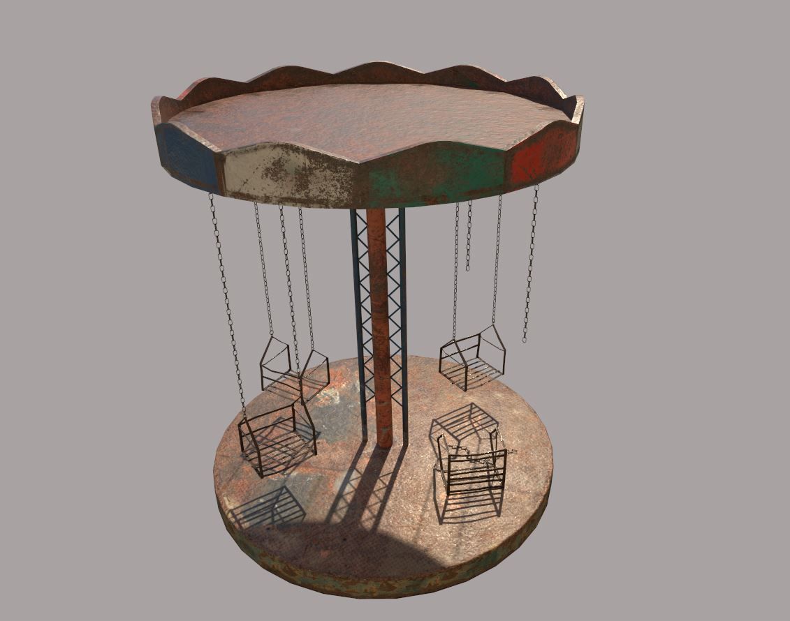Old Carousel 3D model_4