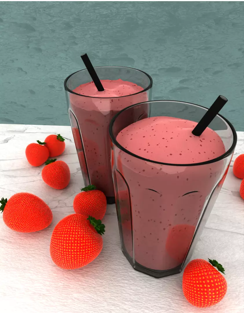 strawberry milk Free 3D model_0