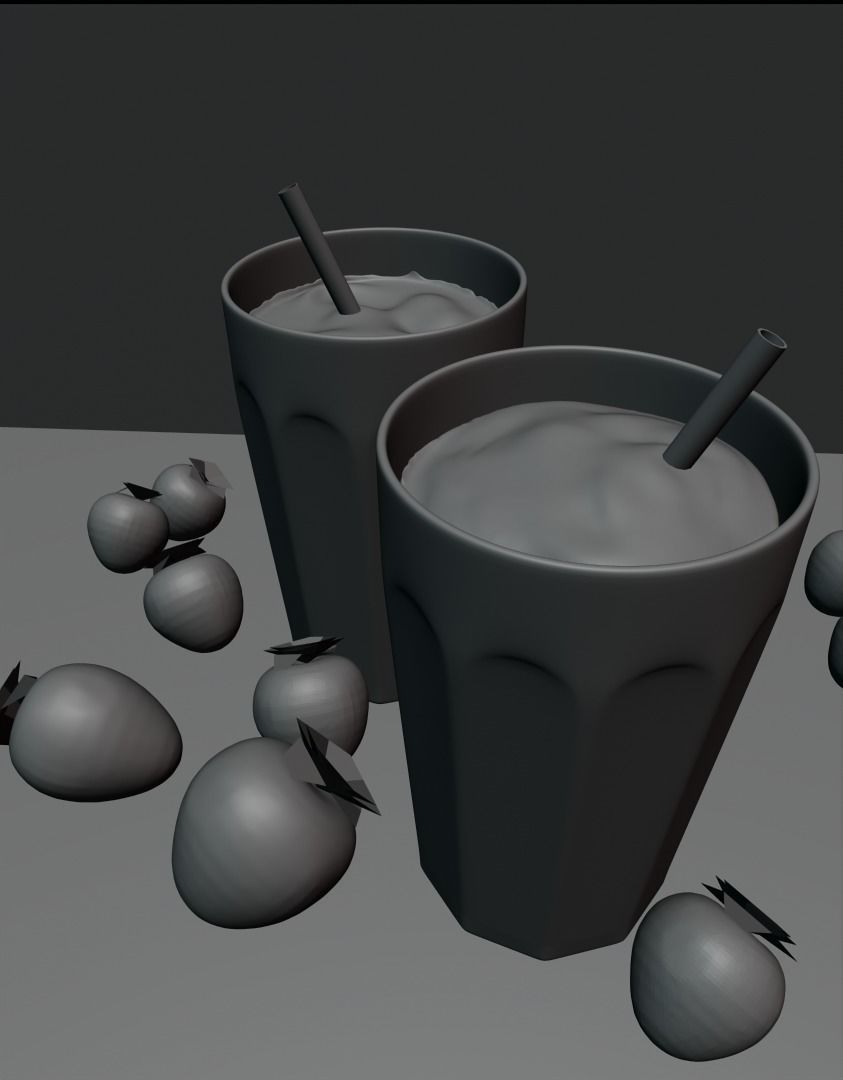 strawberry milk Free 3D model_1