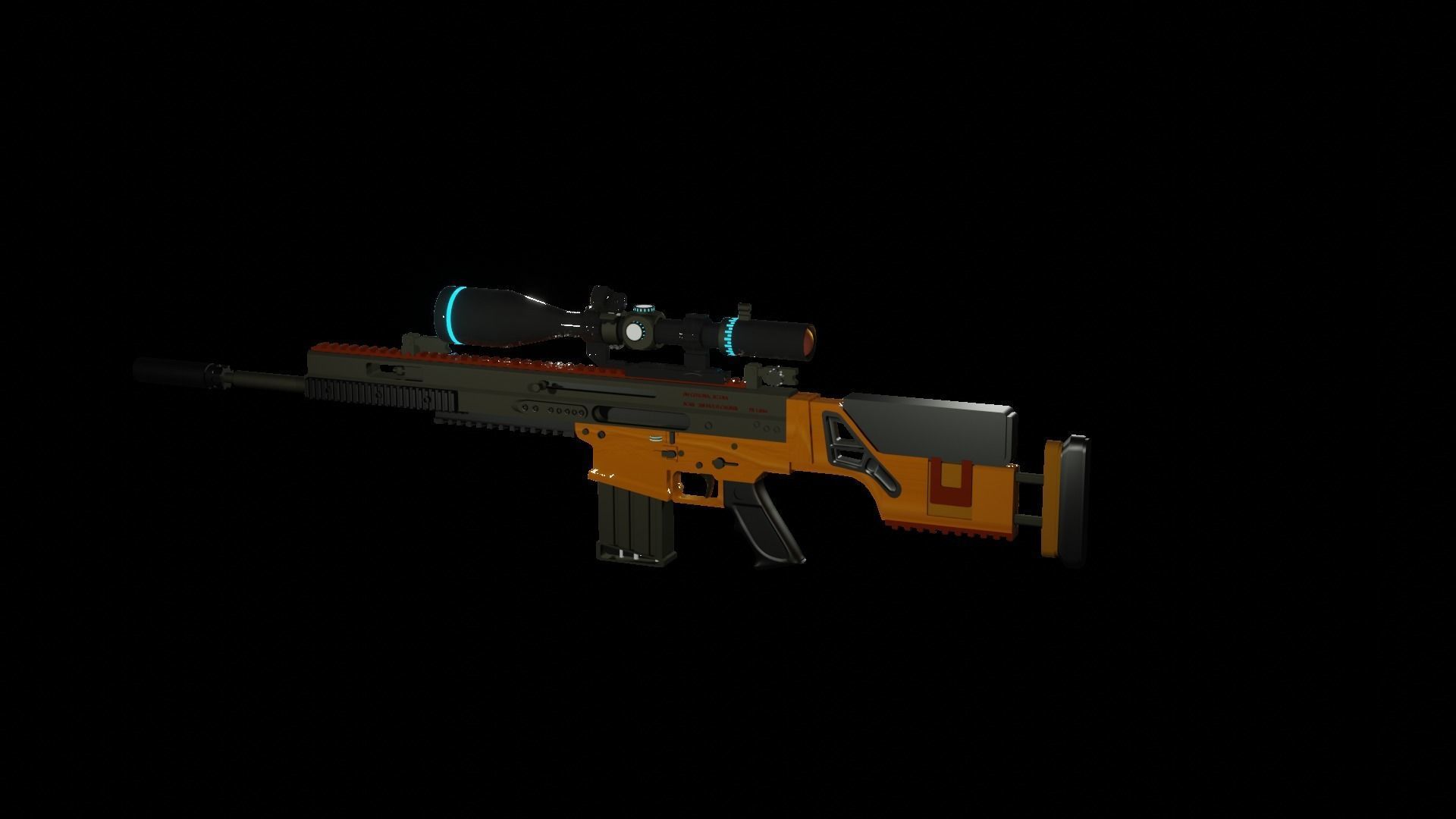 multi caliber gun Low-poly 3D model_10