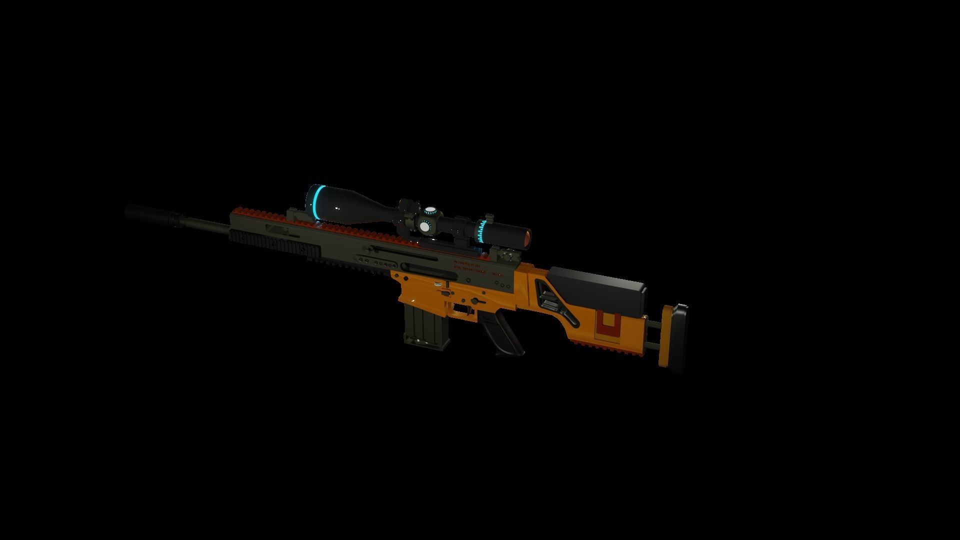 multi caliber gun Low-poly 3D model_7