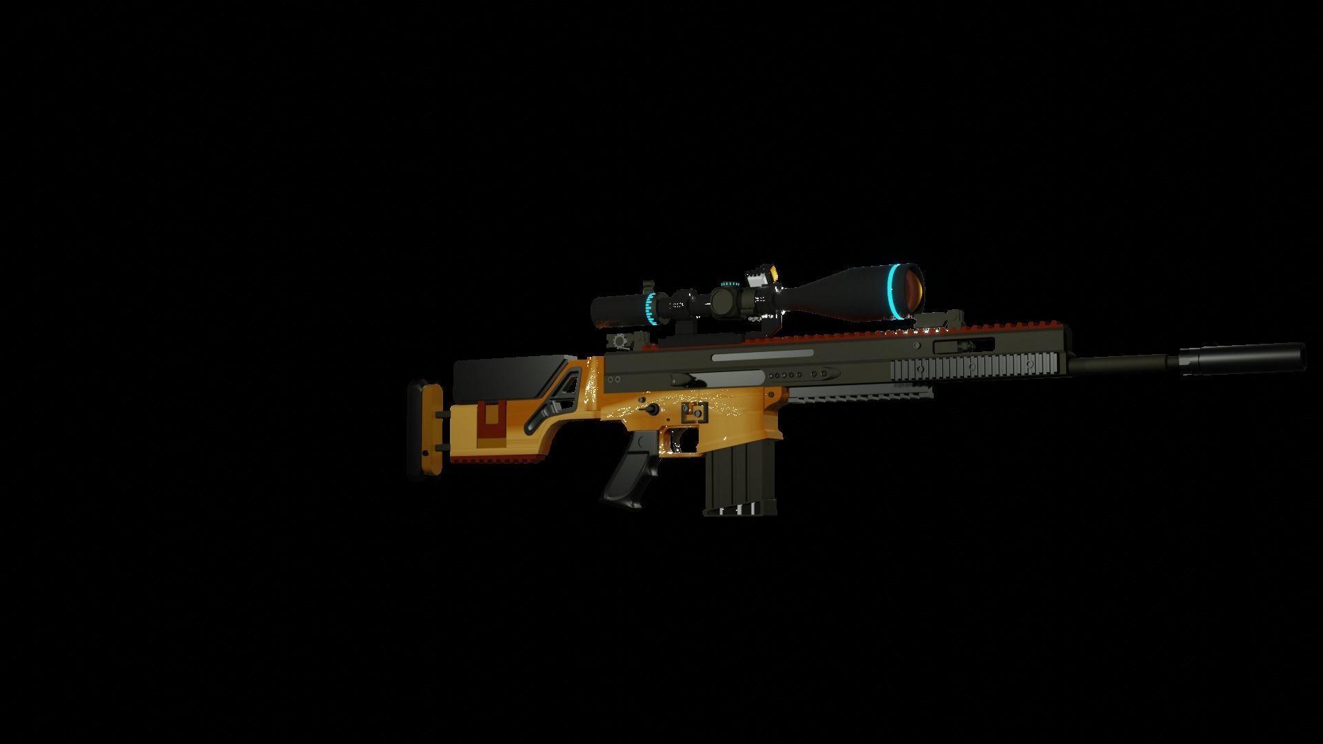 multi caliber gun Low-poly 3D model_11