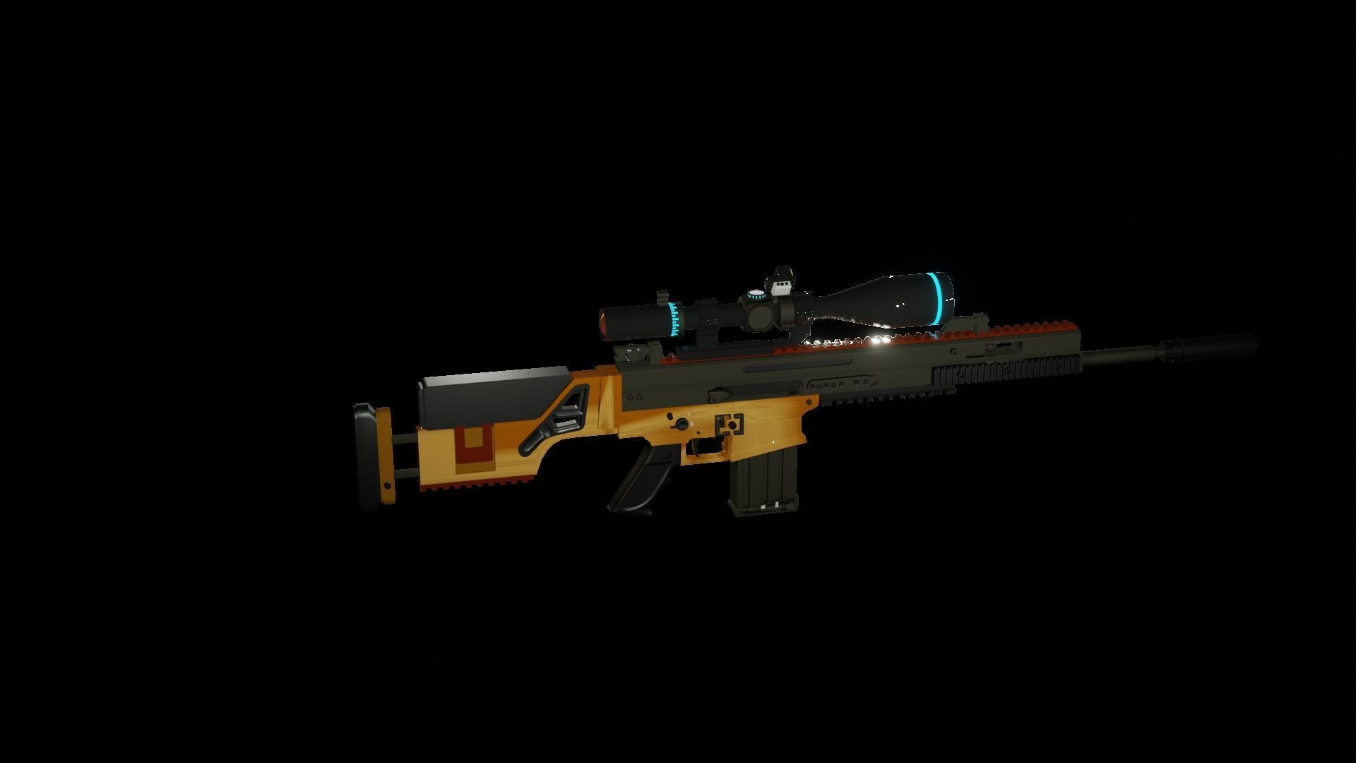 multi caliber gun Low-poly 3D model_3