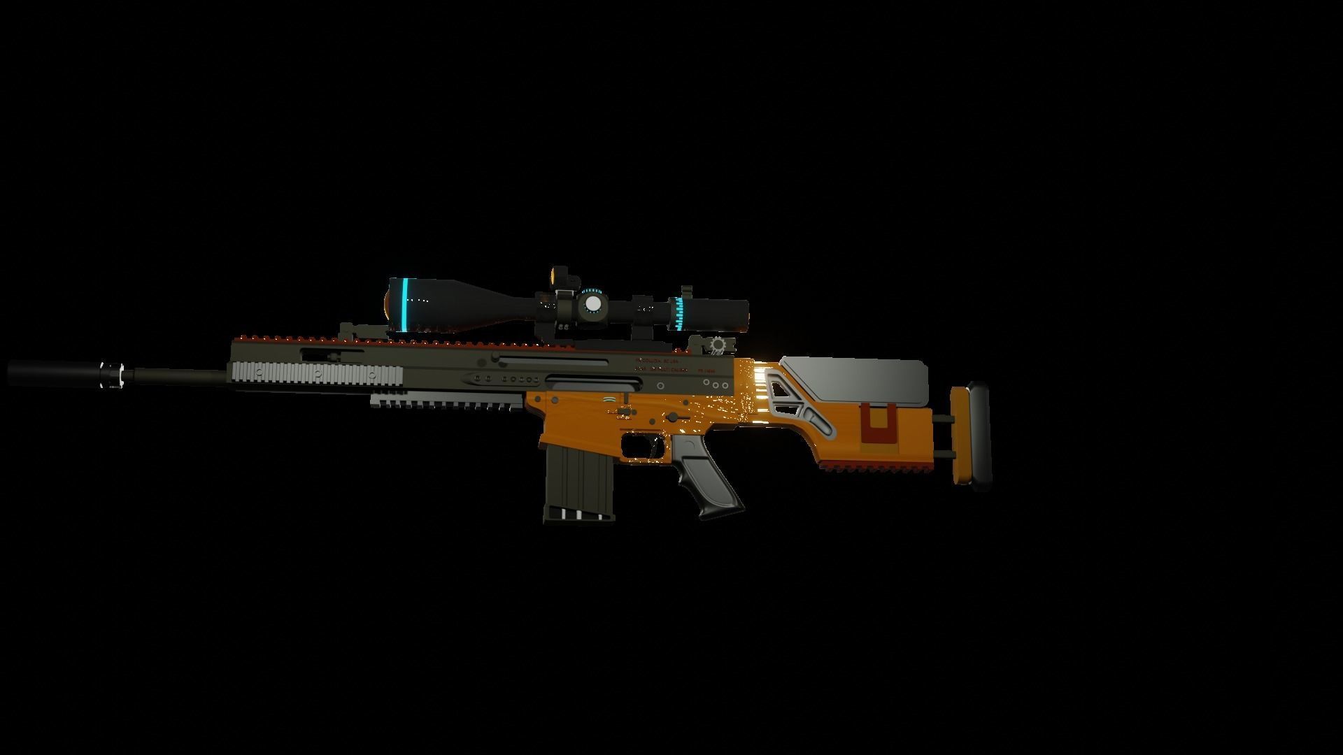 multi caliber gun Low-poly 3D model_14