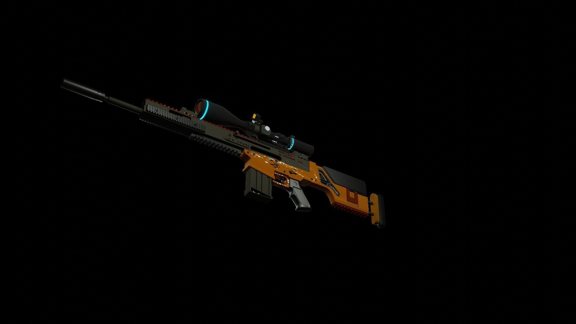 multi caliber gun Low-poly 3D model_13