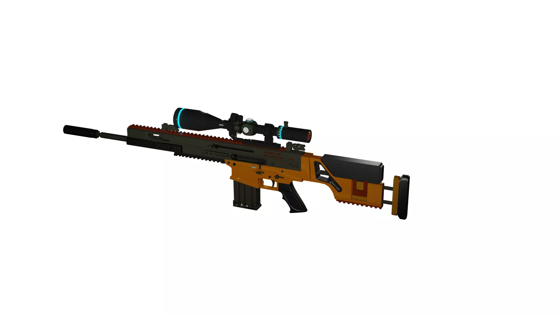 multi caliber gun Low-poly 3D model_0