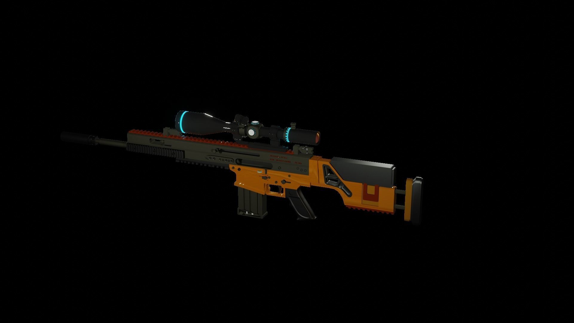 multi caliber gun Low-poly 3D model_8