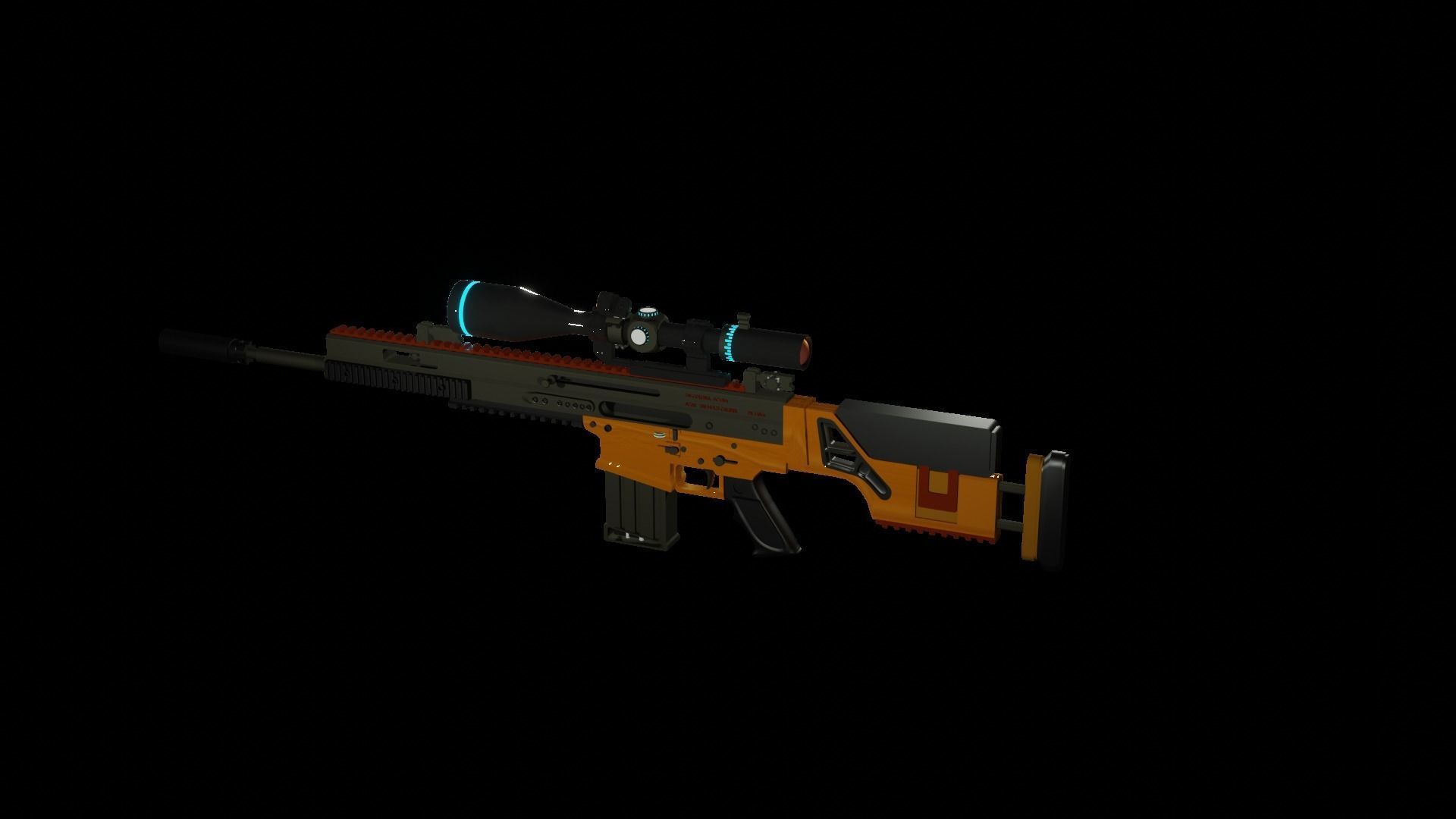 multi caliber gun Low-poly 3D model_2