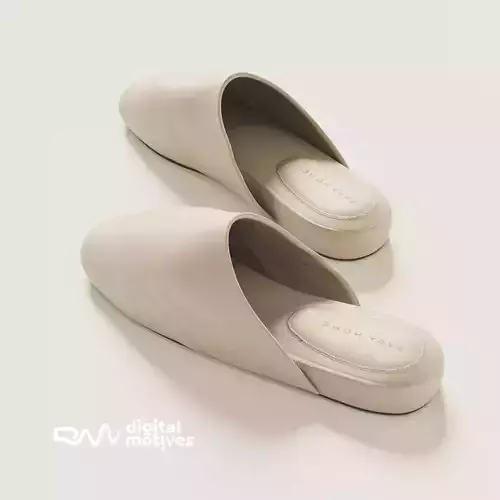 Leather Mule Slippers Free 3D model