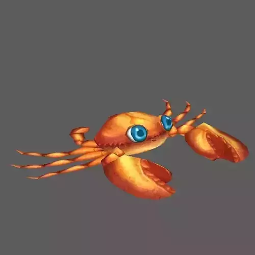 Crab01 orange crab with eyes