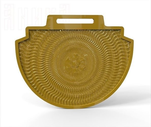 Base for a double-sided sports medal with background pattern 05 3D print model