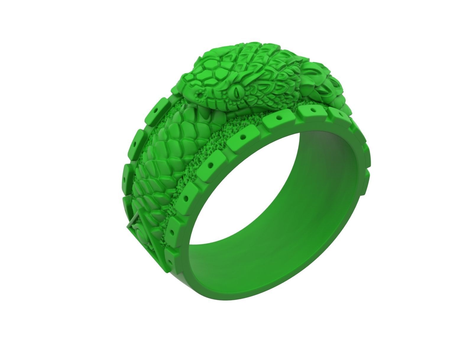 Ouroboros snake all seeing eye of masons ring 3D print model_11