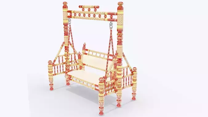 Cradle wooden swing chair