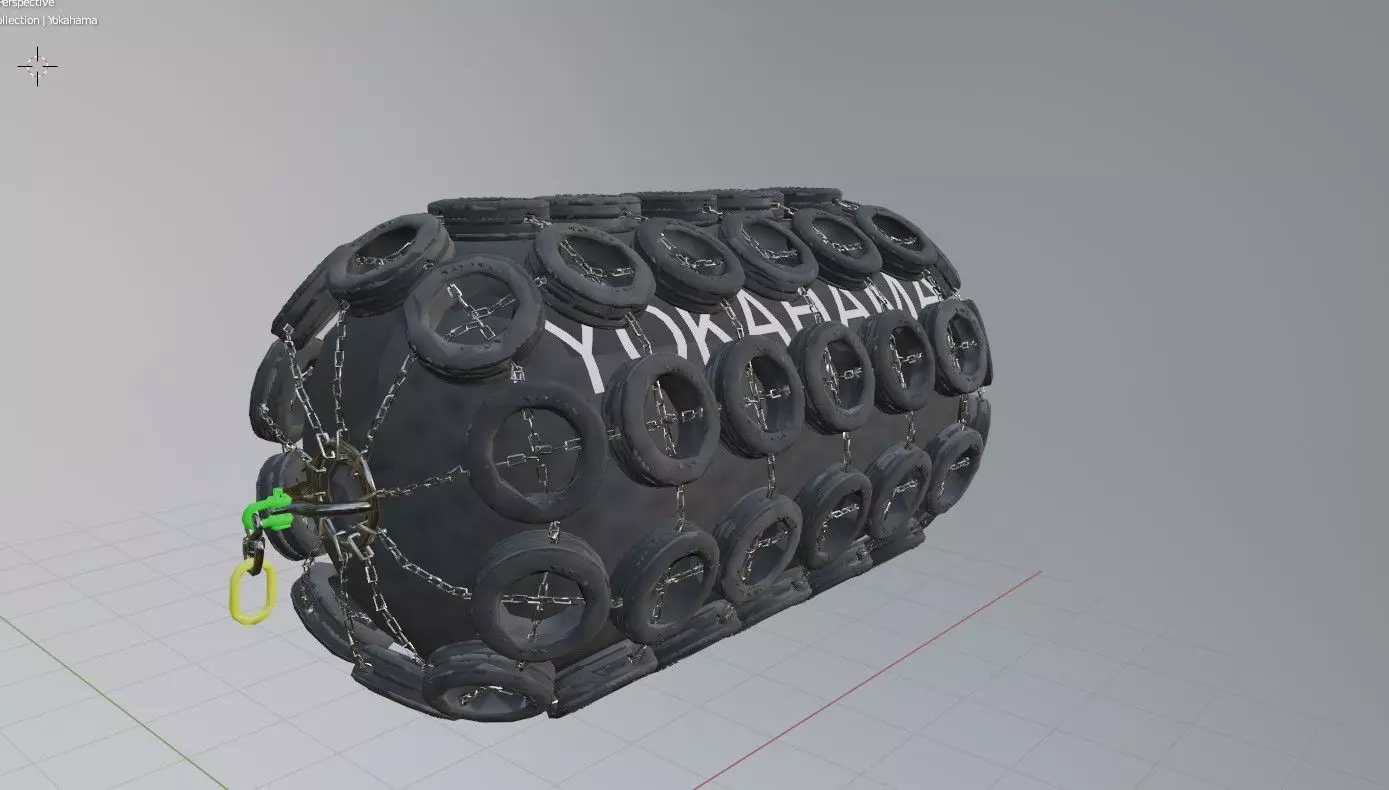 Ship fender Low-poly 3D model