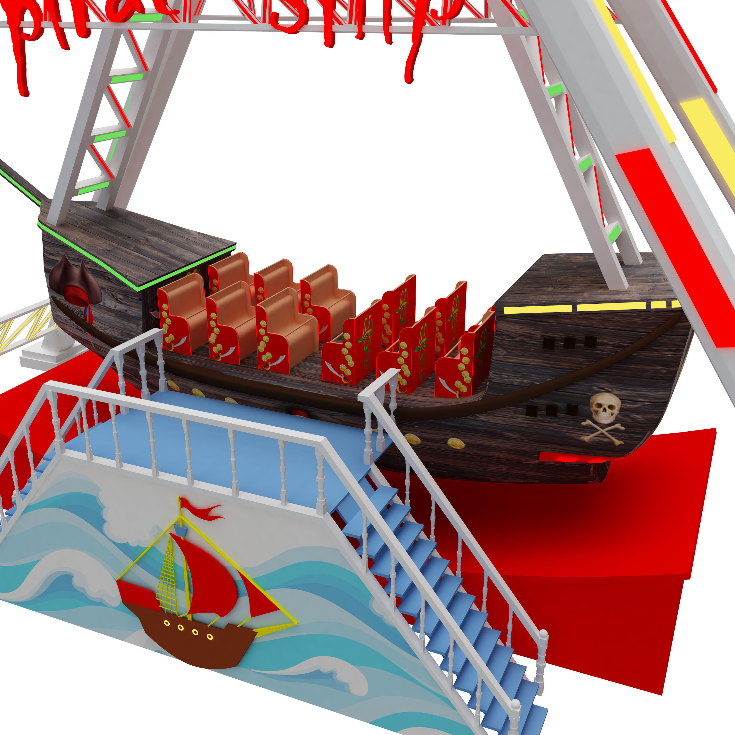 Amusement Park 4 pieces 3D model_9