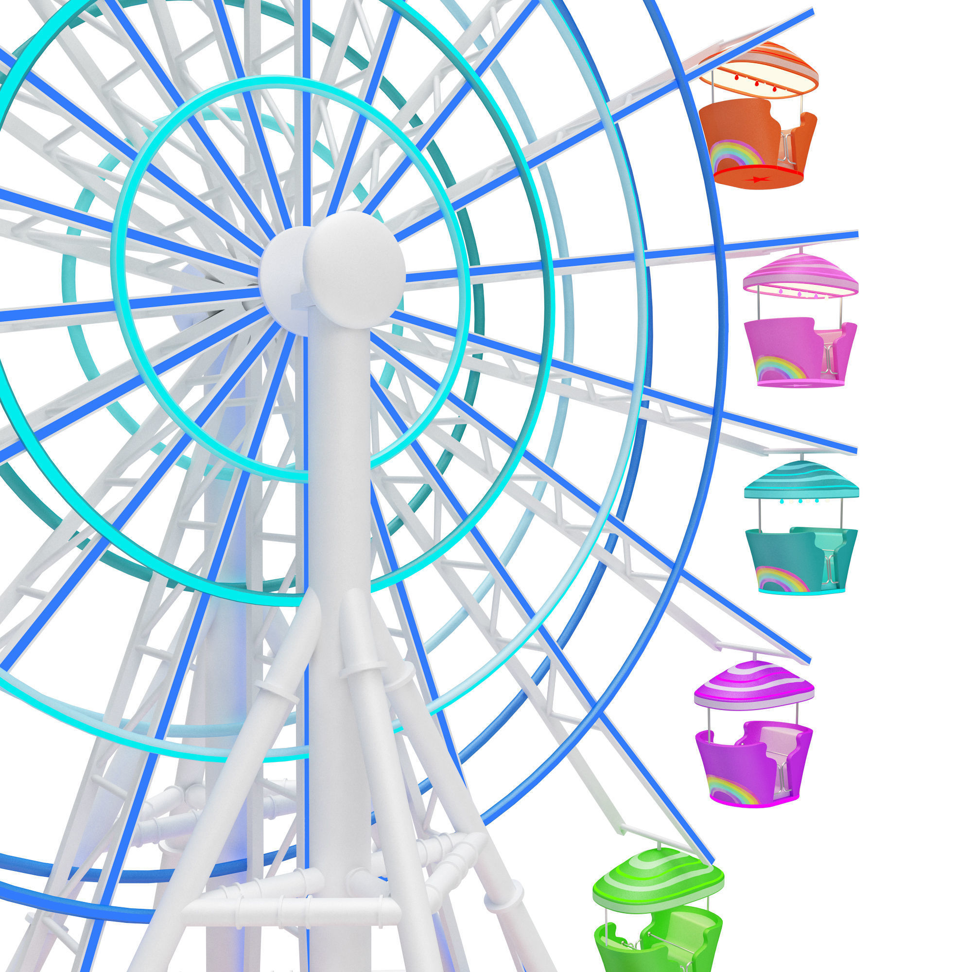 Amusement Park 4 pieces 3D model_3
