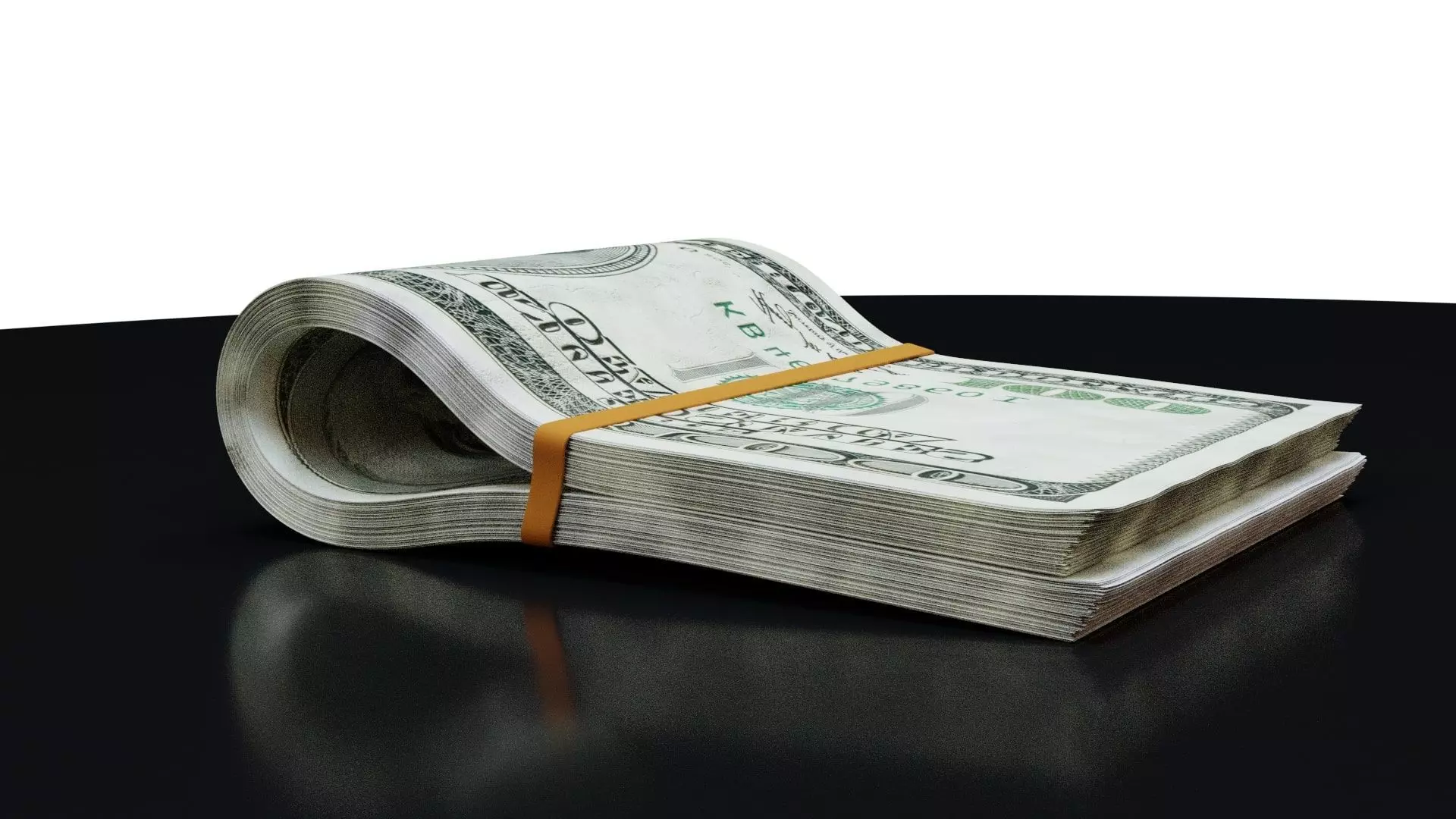 Money Roll - Stack - 100 Dollars - Coins - 3D Model 3D model