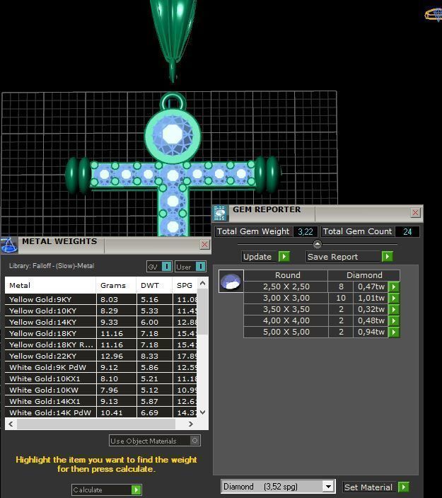 Anchor Diamond Necklace 3D print model_10