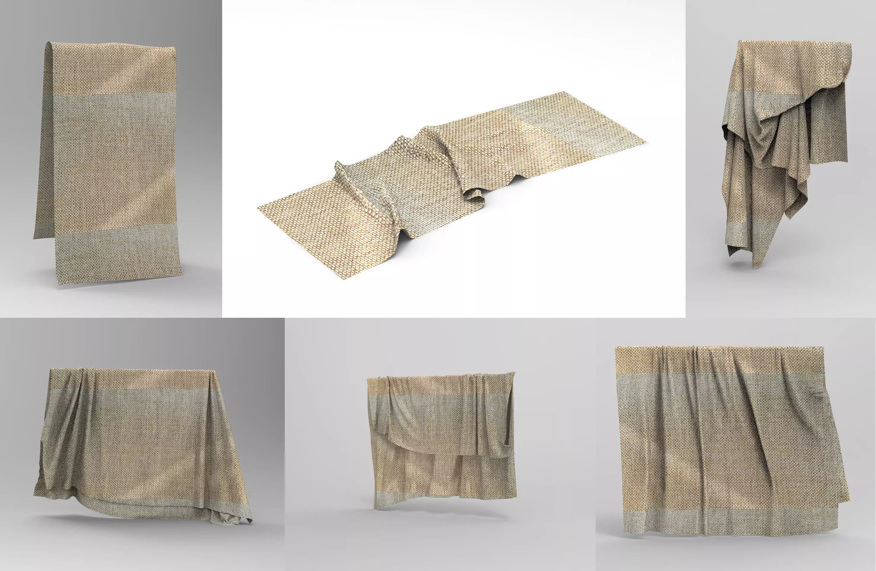 Set 6 in 1 Cloth 2 Low-poly 3D model_0