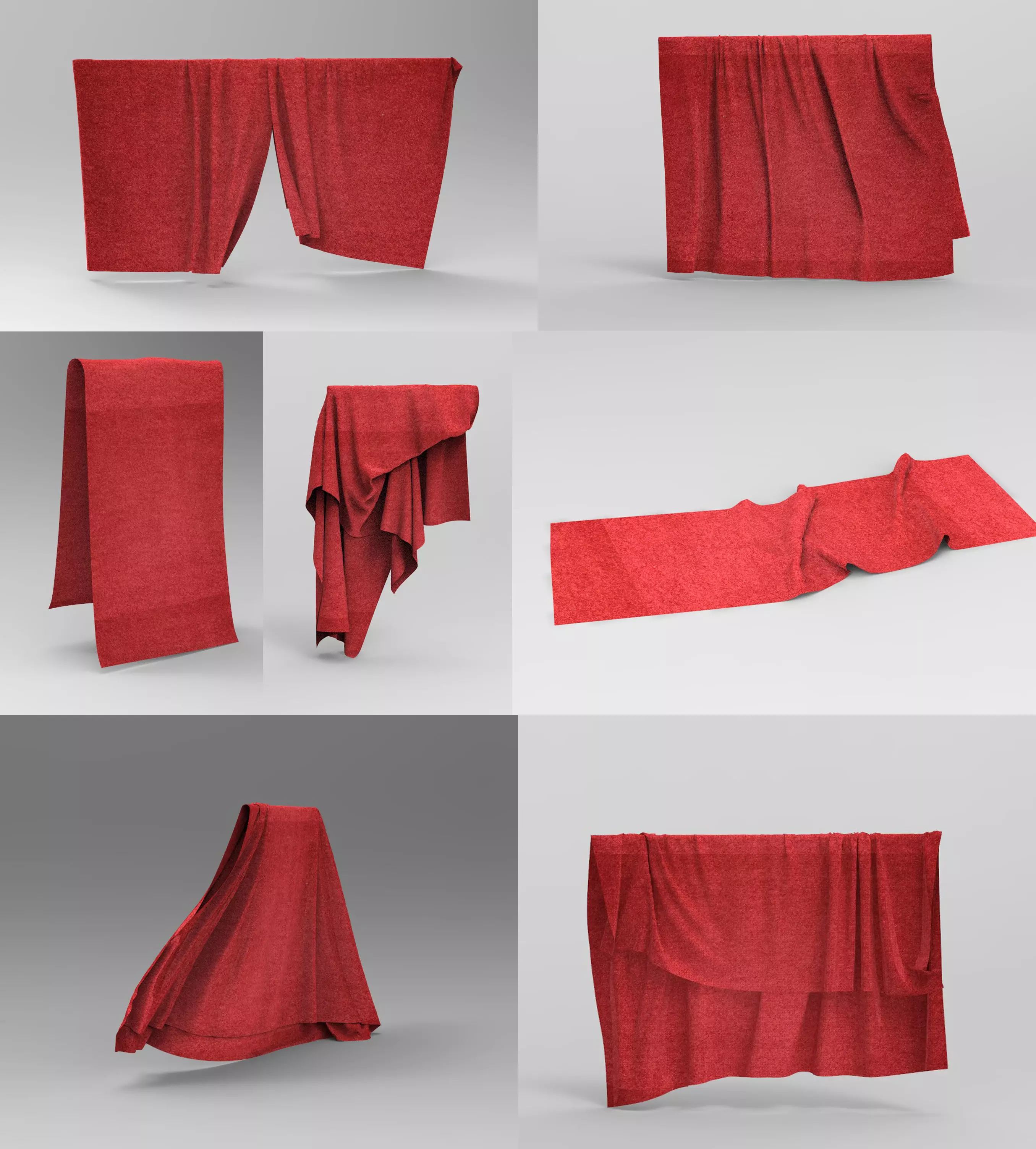 Set 7 in 1 Cloth 3 Low-poly 3D model_0
